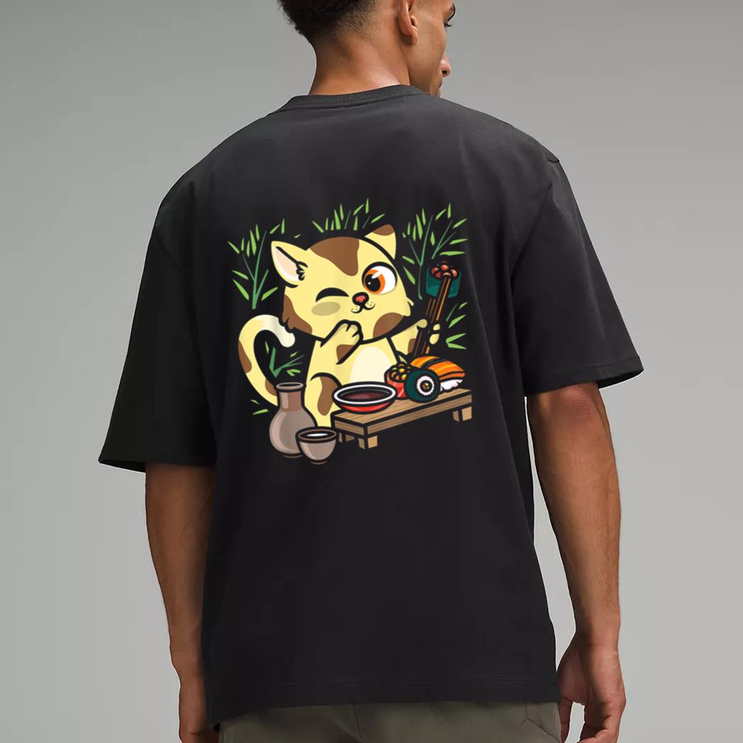 Animal Sushi Cat Lover Japanese Kawaii Cat Eating Food Art Men T-Shirt