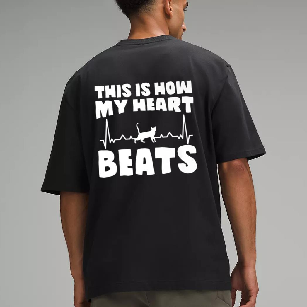 Best Cat Dad This Is How My Heart Beats Kitty Christmas Mom Men T-Shirt