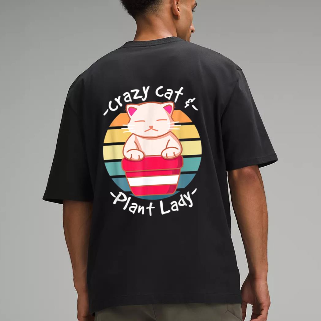 Cat Cactus Succulent Crazy Cat Lady Gardening Men T-Shirt