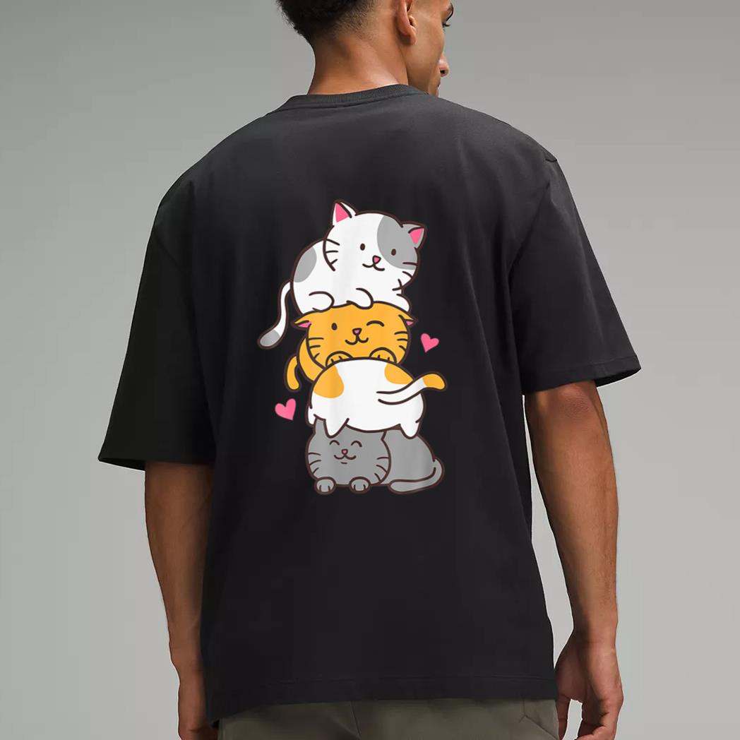 Cat Cats Cute Kitty Pile Anime Kawaii Neko Gift Men T-Shirt