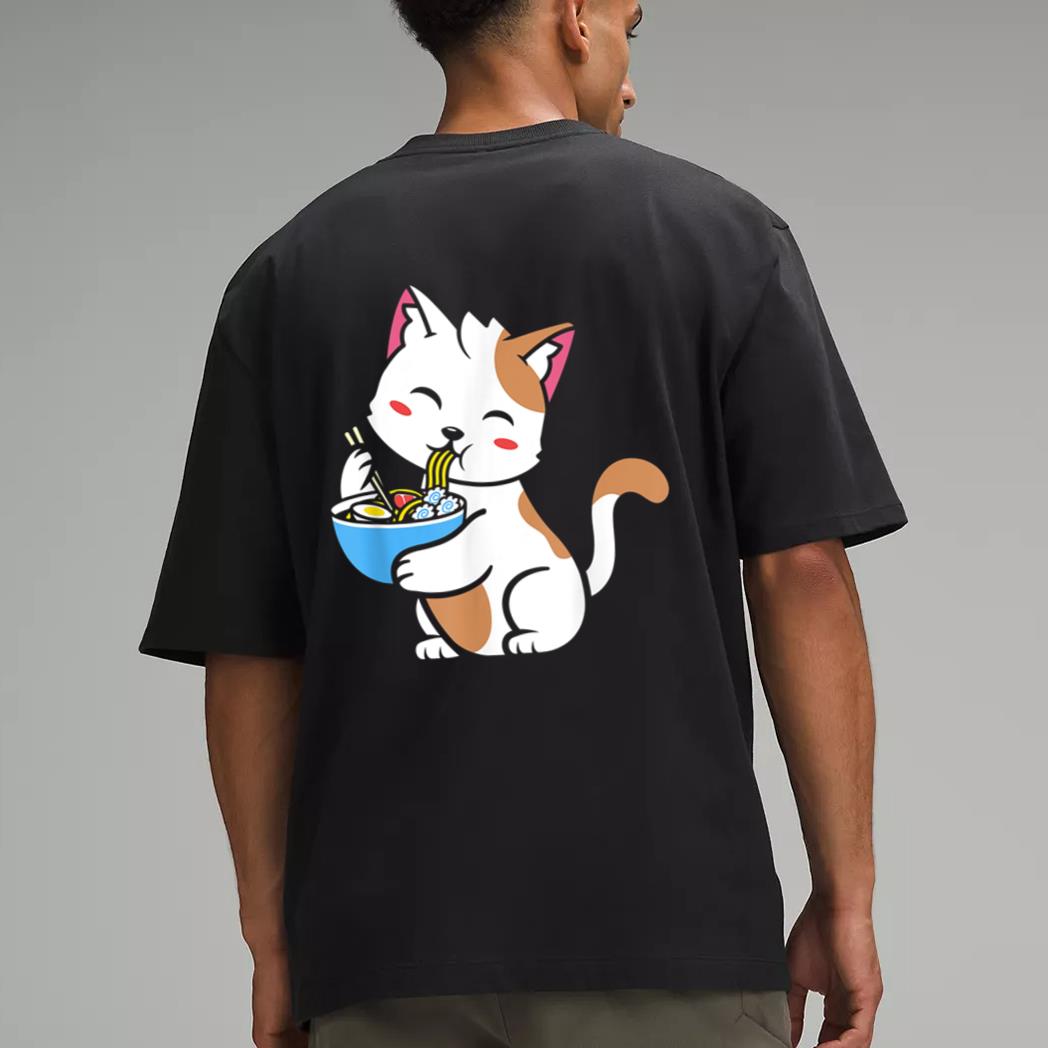 Cat Ramen Anime Kawaii Teen gift Men T-Shirt