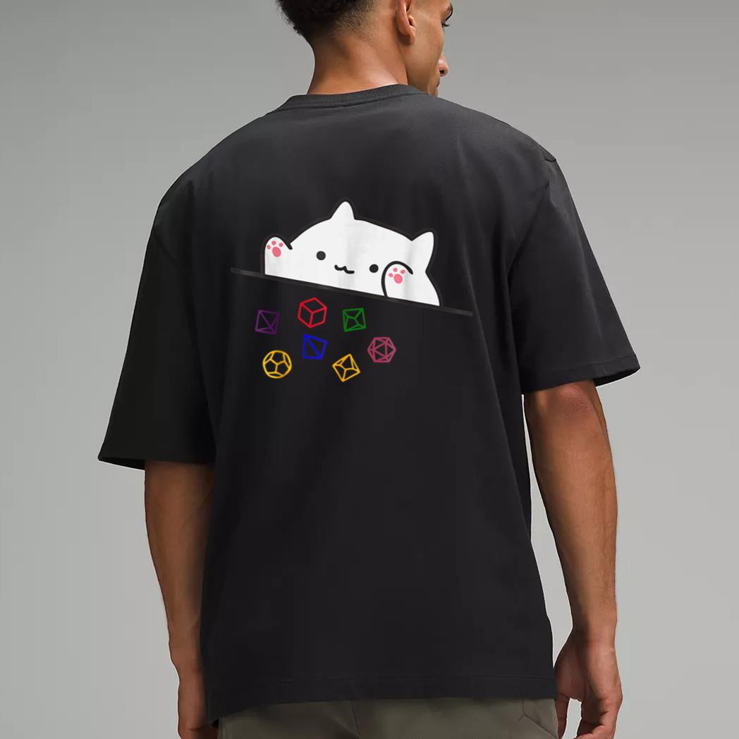 Cat Throwing Dice Tabletop Games Cute Kawaii Animal Lover Men T-Shirt