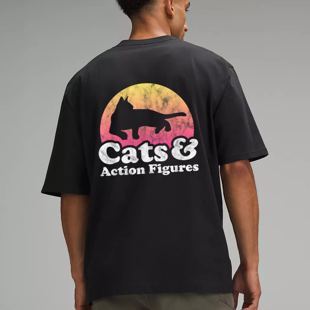 Cats and Action Figures Mens or Womens Cat and Action Figure Men T-Shirt