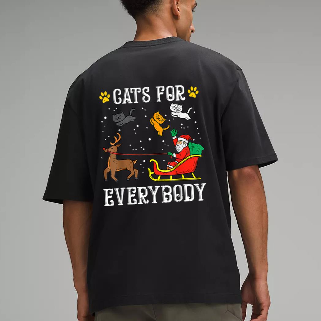 Cats For Everybody Santa Funny Christmas PJs Xmas Women Men T-Shirt