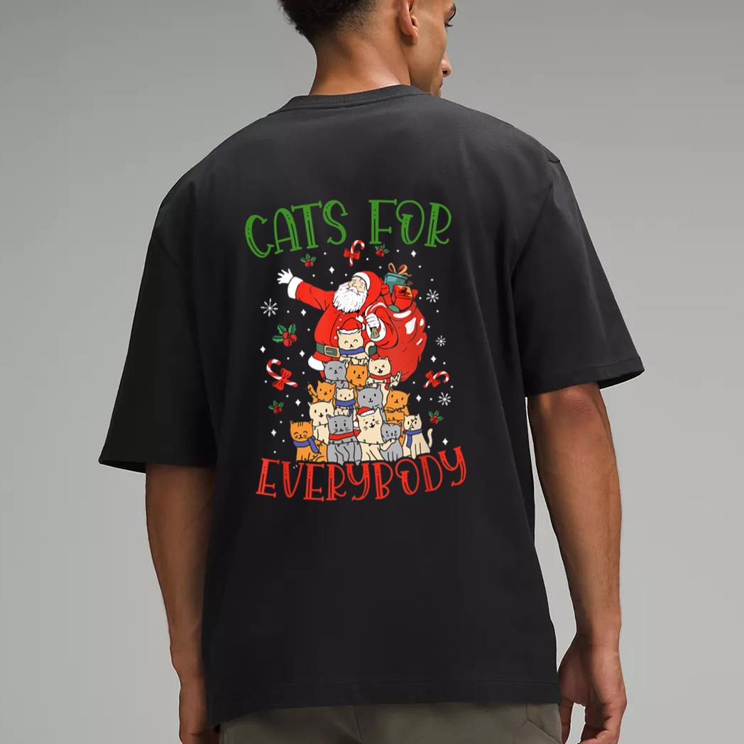 Cats For Everybody Ugly Christmas Cat Funny Xmas Men T-Shirt