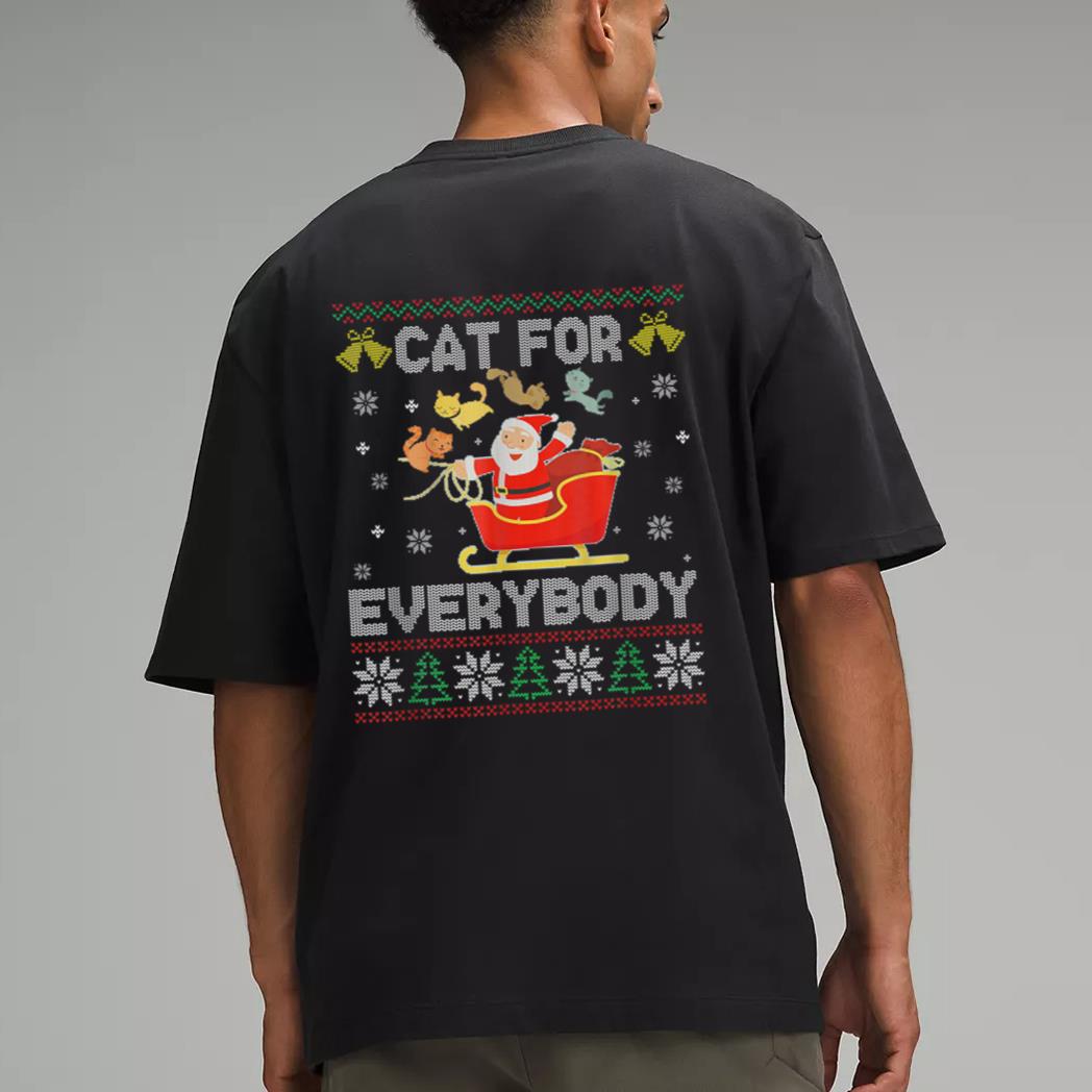 Cats For Everybody Ugly Sweater Christmas Santa Cat Lovers Men T-Shirt