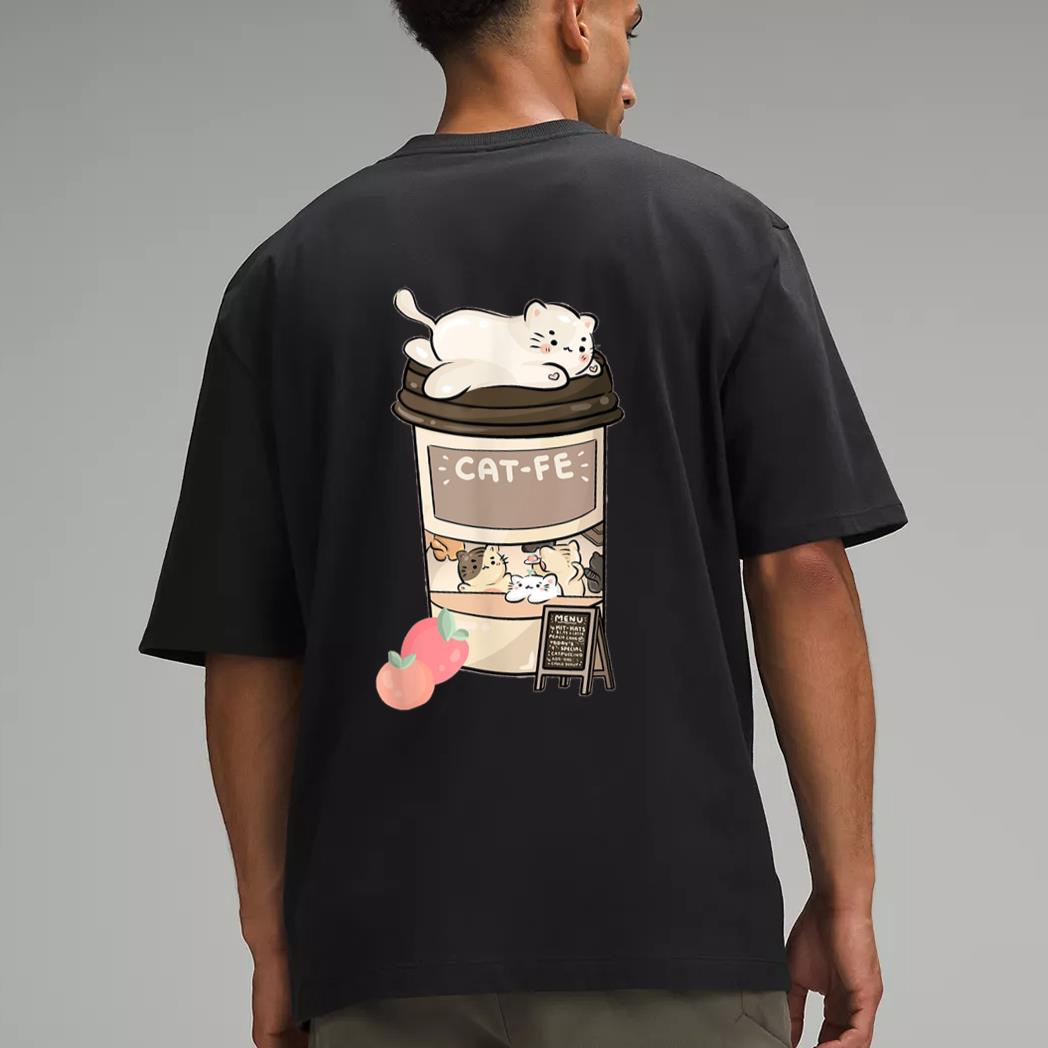 Cute Cat Cafe, Kawaii Cat Coffee, Anime Neko Kitty, Cat Puns Men T-Shirt
