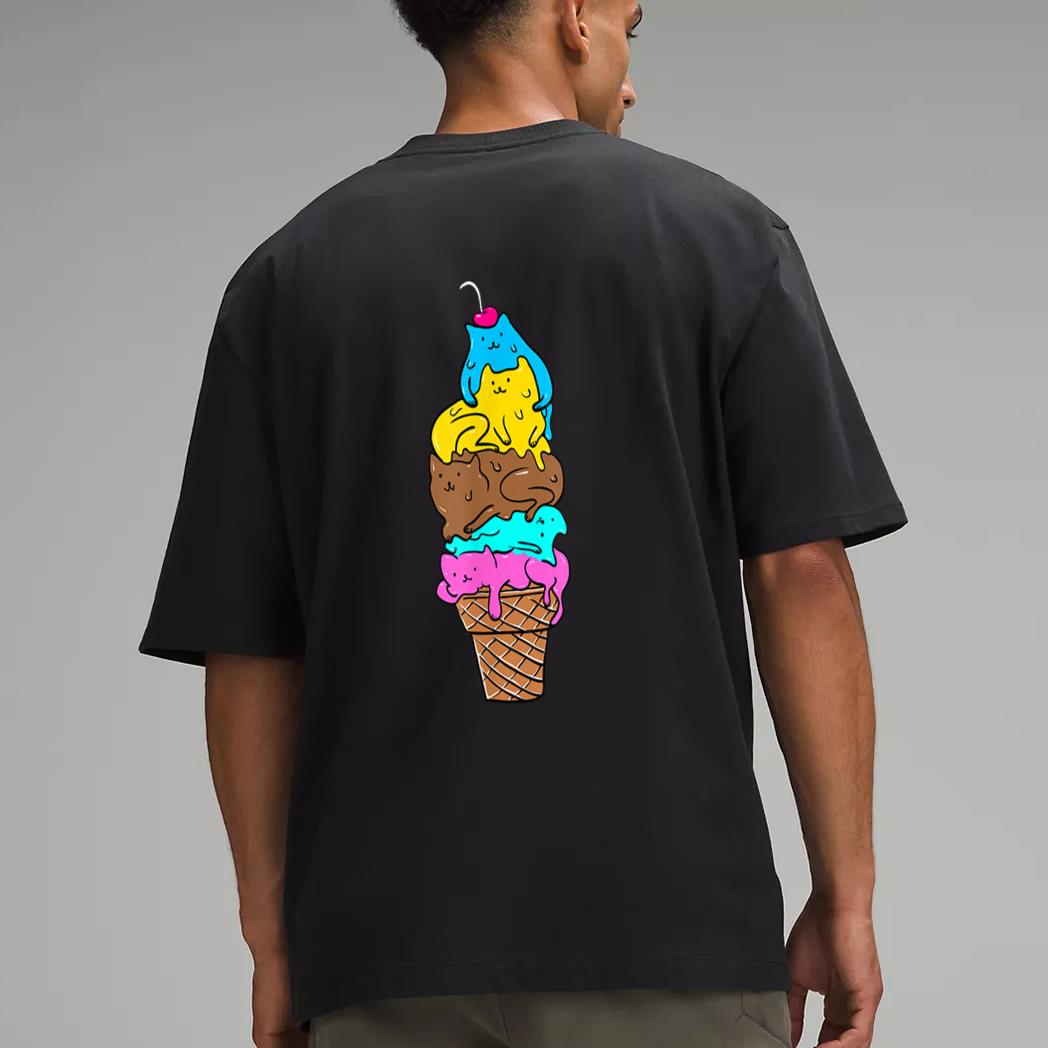 Cute Cat Ice Cream  - Kitty Cat Dessert Men T-Shirt