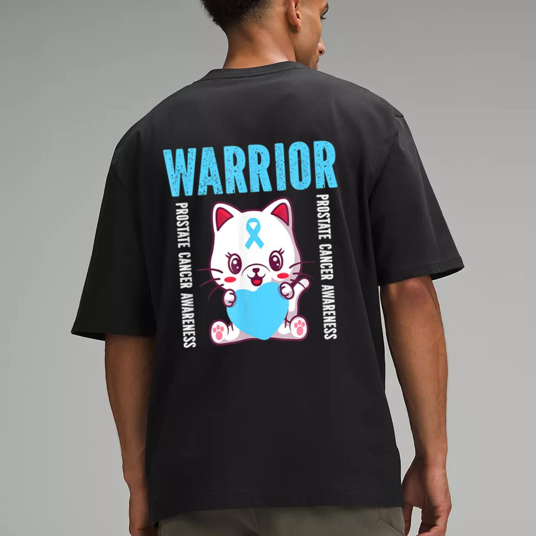 Cute Cat Warrior Prostate Cancer Awareness For Men And Women Men T-Shirt