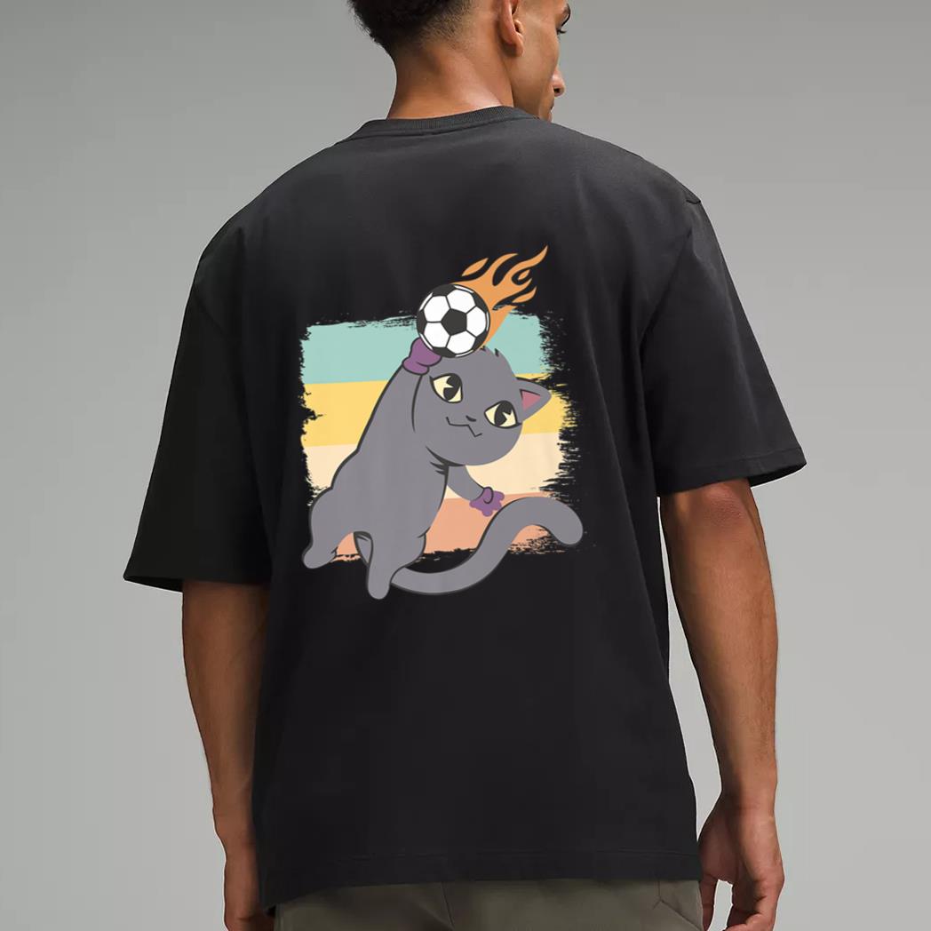 Cute Kawaii Football Soccer Player Funny Goalkeeper Best Cat Men T-Shirt
