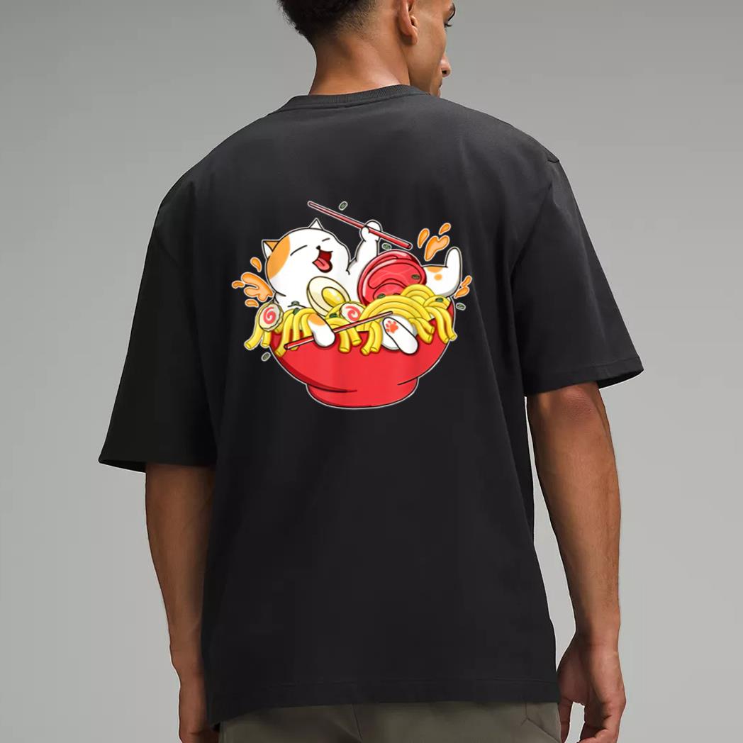Cute Ramen and Cats Funny Anime Noodle Japanese Gift Girls Men T-Shirt