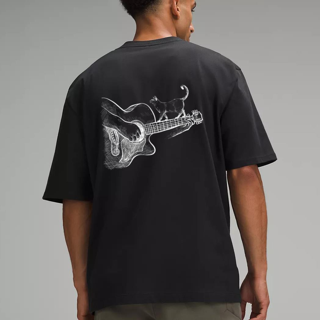 Cute Siamese Cat Guitar Player Men T-Shirt