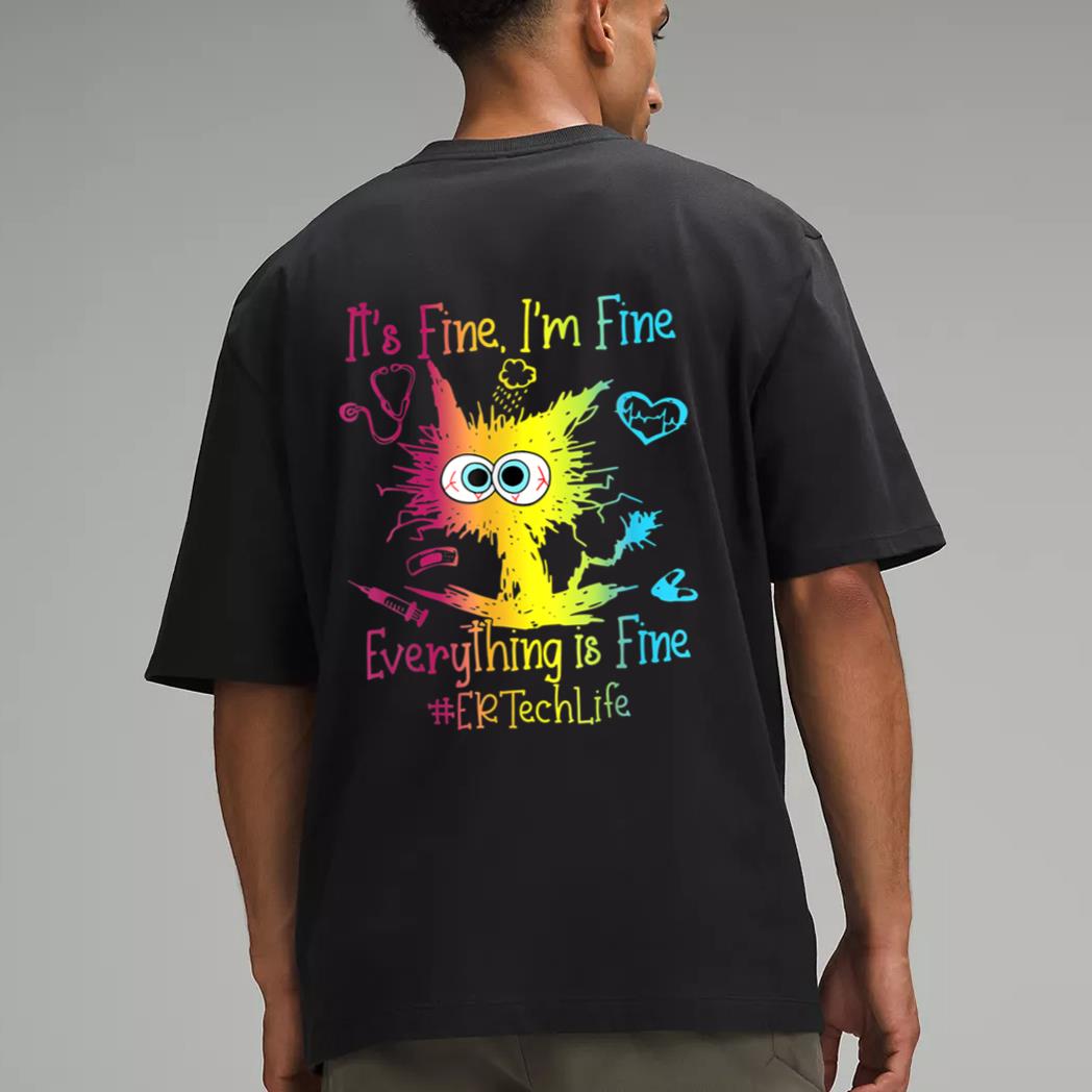 Er Ech Life It S Fine I M Fine Everything Is Fine Cat Men T-Shirt