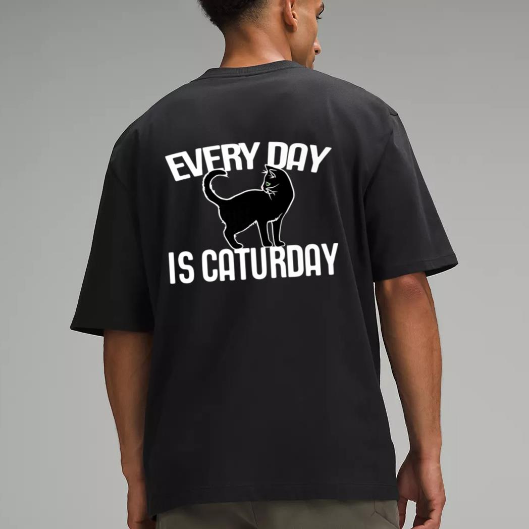 Every Day is Caturday black cat art cat people Premium Men T-Shirt