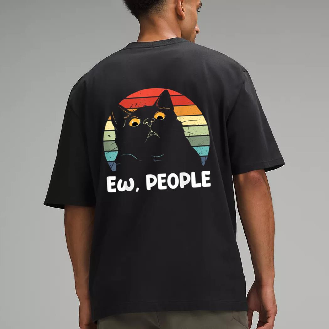 Ew people funny Black Cat lover for women men fun cat saying Men T-Shirt