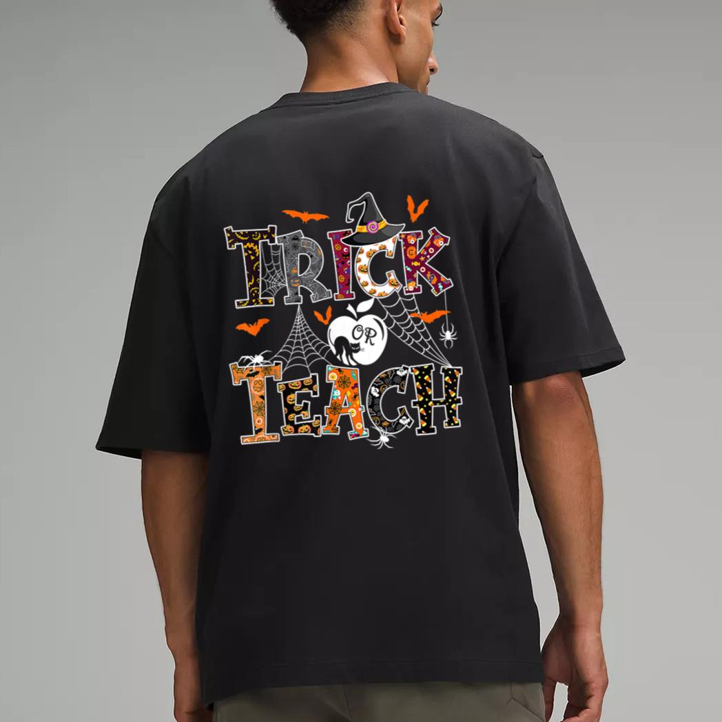 Fall Holiday Themed Thanksgiving Halloween Teacher Trick Or Men T-Shirt
