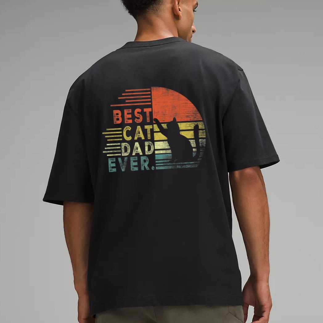 Father's Day Cat Daddy gifts 2022, Vintage Best Cat Dad Ever Men T-Shirt