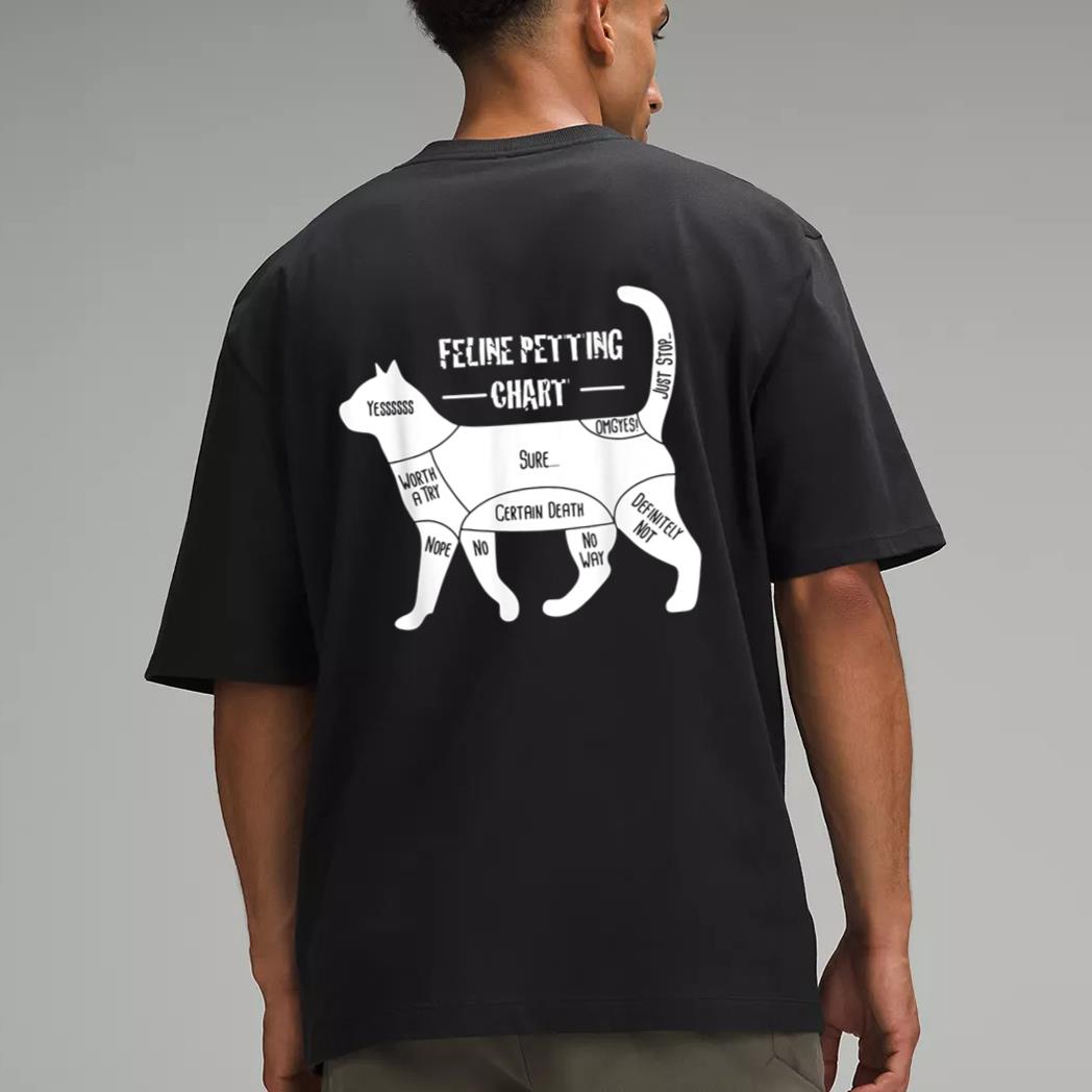 Feline Petting Chart Cat Apparel Men T-Shirt