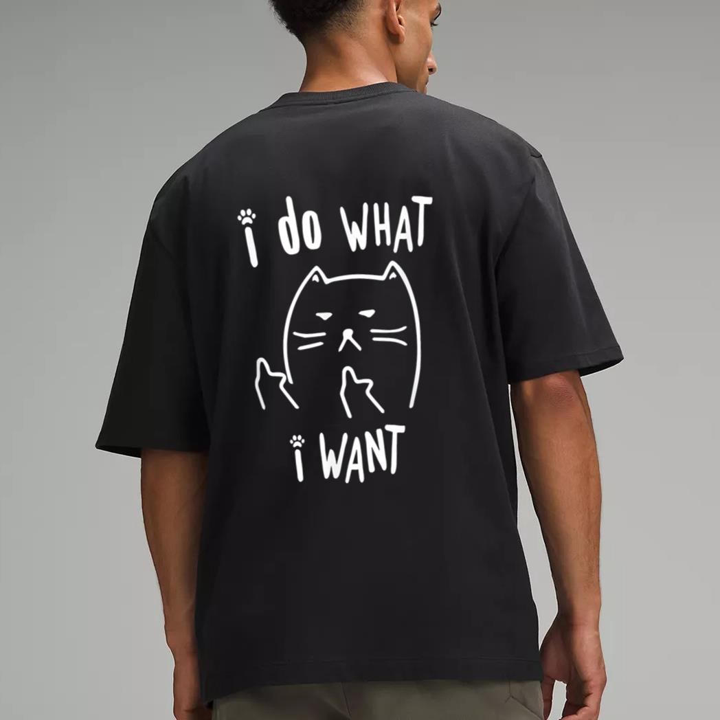 funny black cat I do what I want with my cat meow funny gift Men T-Shirt