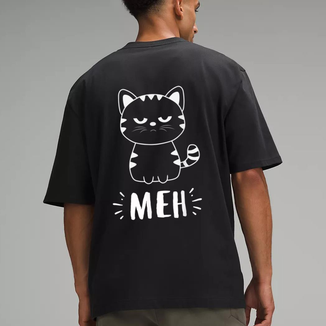 Funny Cat Gift for Cat Lovers Meh Cat Men T-Shirt