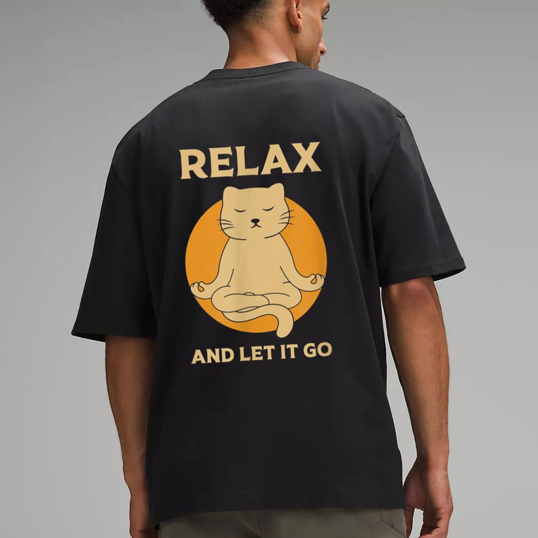 Funny cat Graphic Yoga Zen Meditation Men T-Shirt