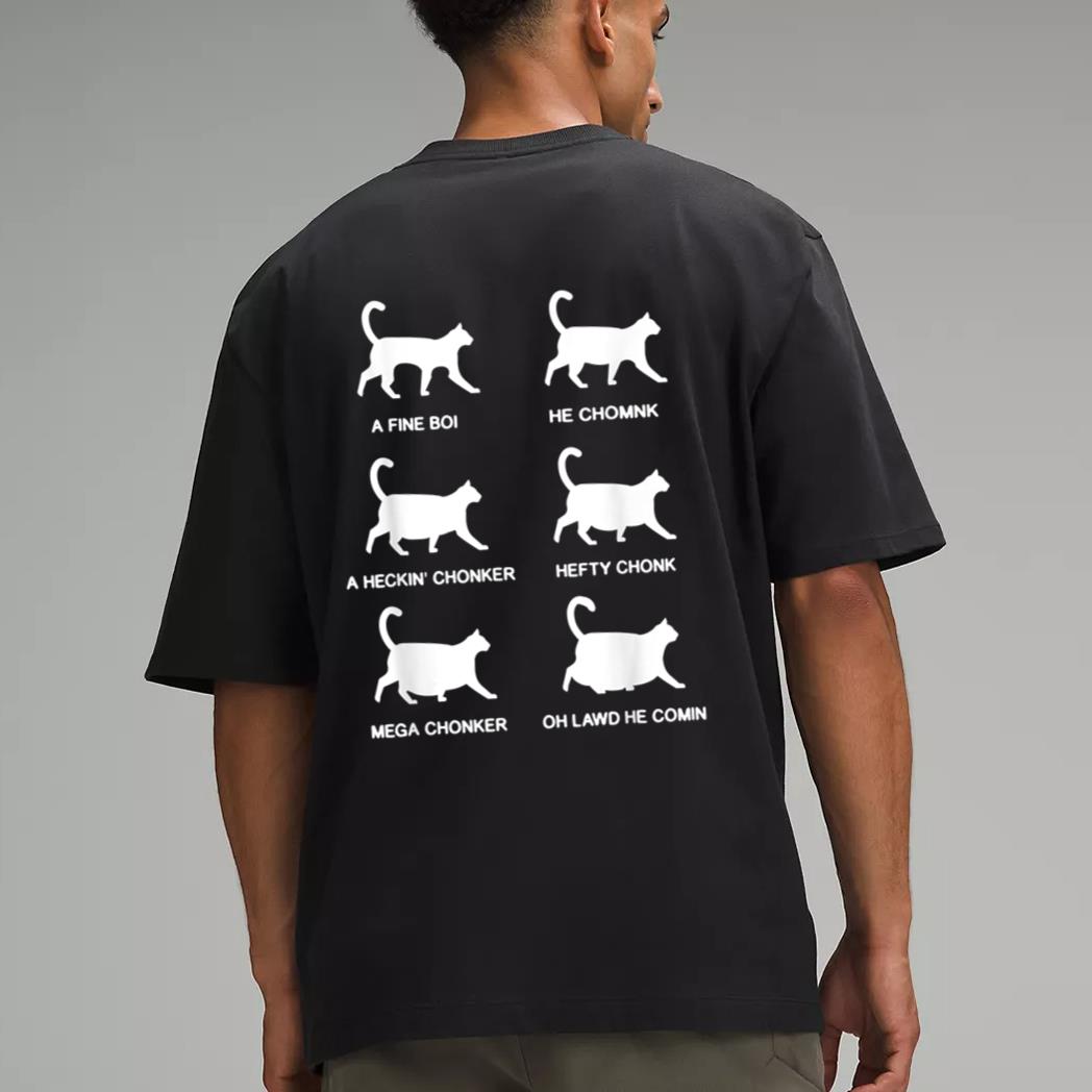 Funny Cat Meme Shirt Chonk Cat Evolution Chart For Cat Lover Men T-Shirt