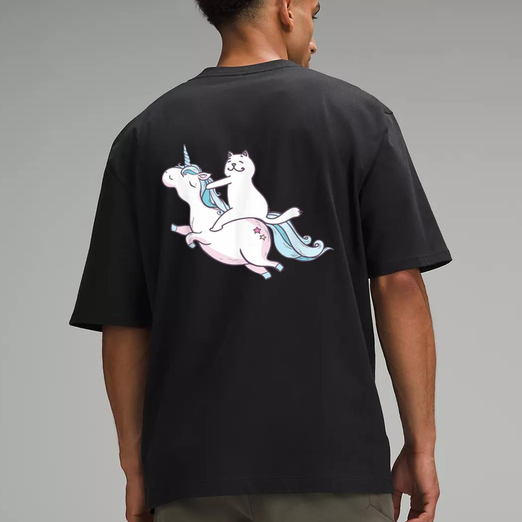 Funny Cat Riding Unicorn T-Shirt Hipster Always Be You Kitty Men T-Shirt