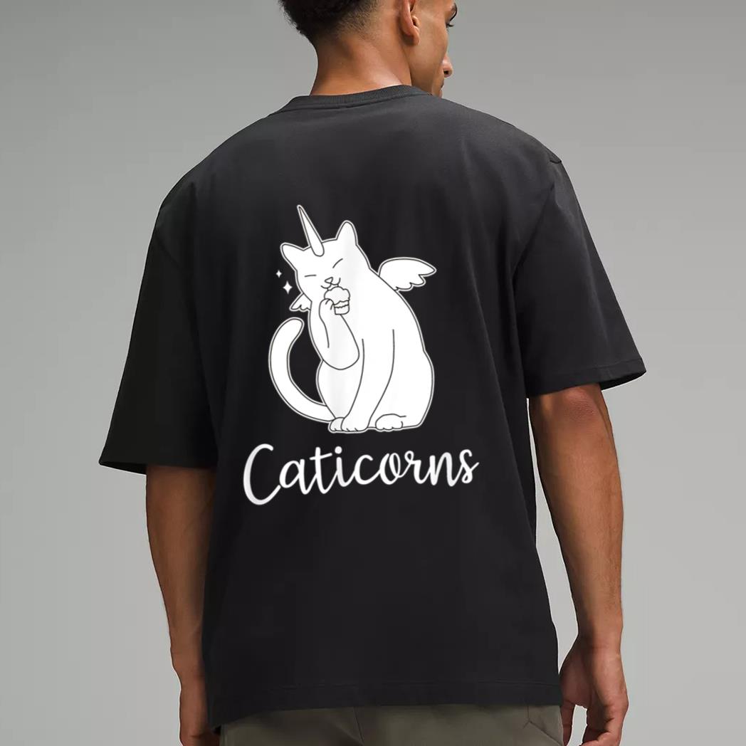 Funny Caticorn  Cat Unicorn Meow Kitty Funny Black Cat Men T-Shirt
