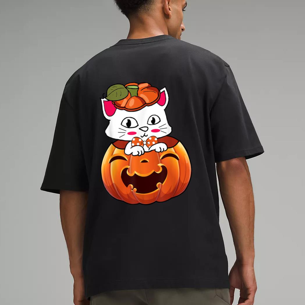 Funny Halloween Jack-O-Lantern Pumpkin Cat Gifts Men T-Shirt
