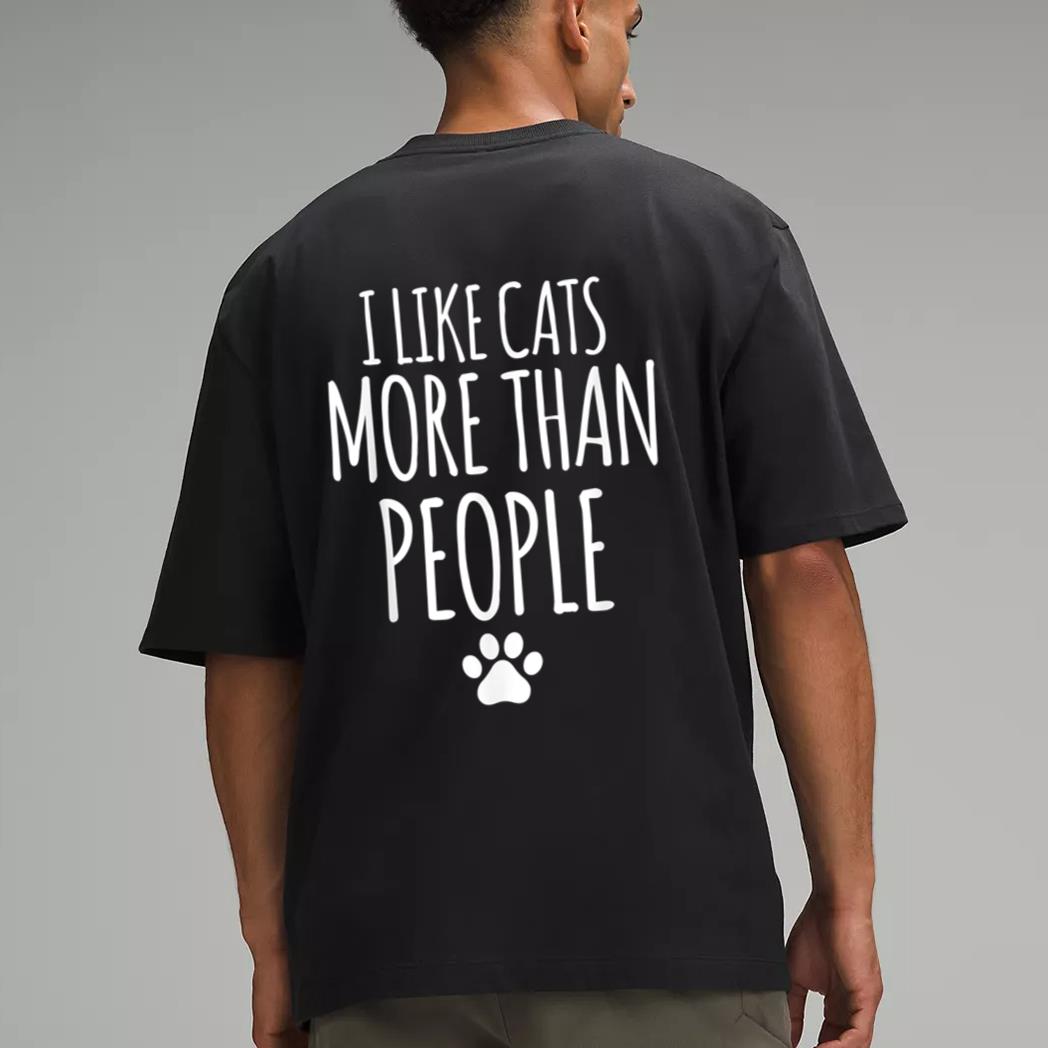 Funny I Like Cats More Than People T-Outfits For Cats Lover Men T-Shirt