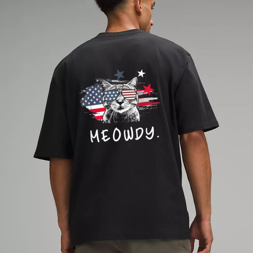 Funny Meowdy Cat Shirt Cat America Meowica Cat Men T-Shirt