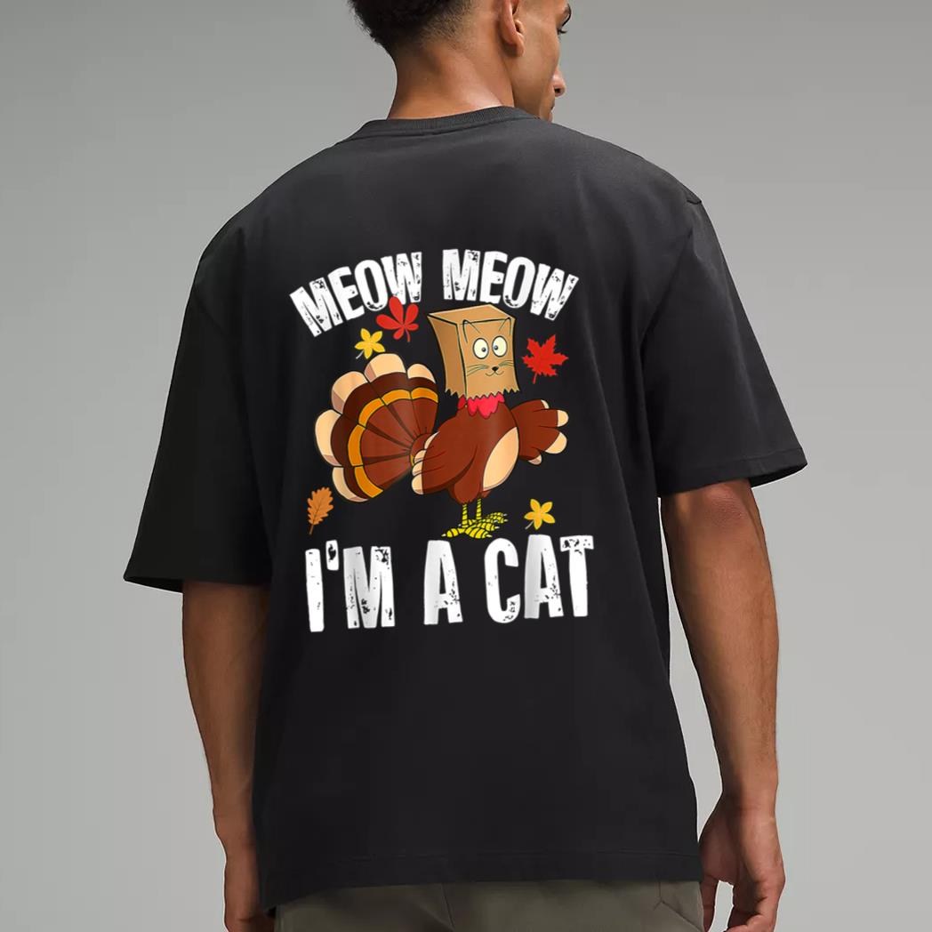 Funny Thanksgiving Cool Turkey Fake Cat Men T-Shirt