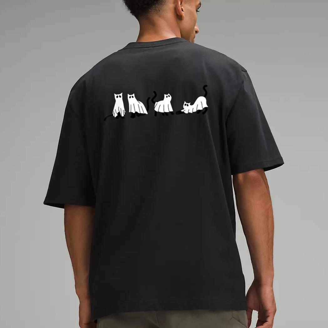 Ghost Cats Halloween Costume For Cat Lovers Men T-Shirt