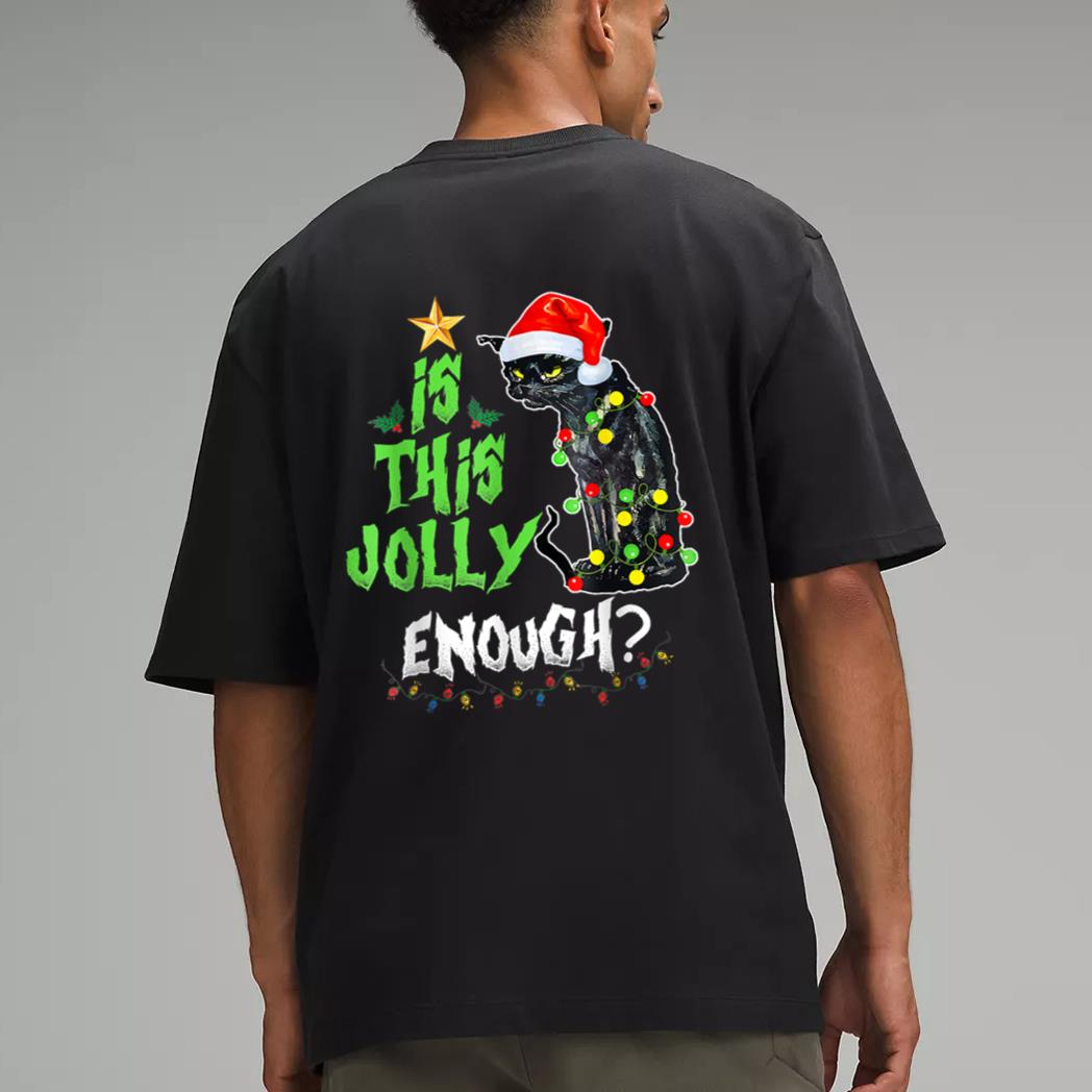 Halloween Is This Jolly Enough Noel Cat Merry Christmas Men T-Shirt