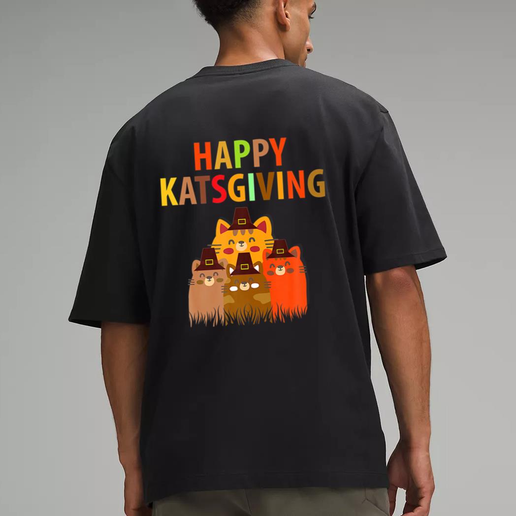Happy-Katsgiving Thanksgiving-Cats Lovers-Pilgrim Hat Premium Men T-Shirt