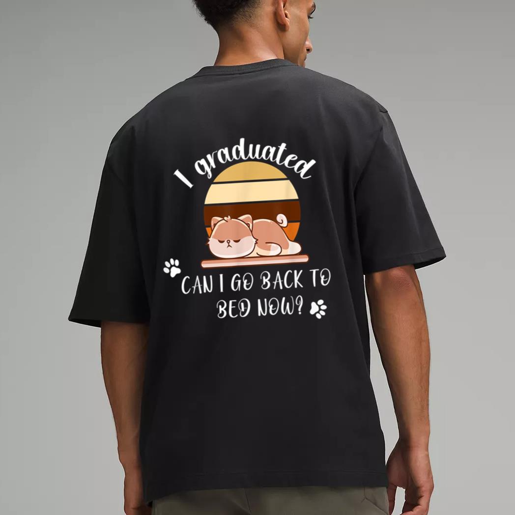 I Graduated Can I Go Back To Bed Now cat sleeping Men T-Shirt