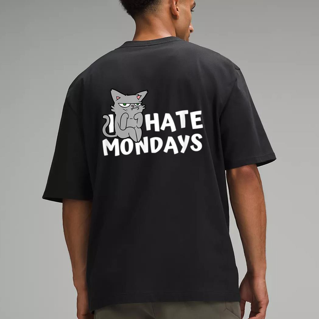 I Hate Mondays Grumpy Funny Cat Monday Men T-Shirt
