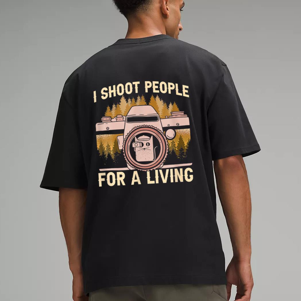 I Shoot People For A Living Photography Cat Photographer Men T-Shirt