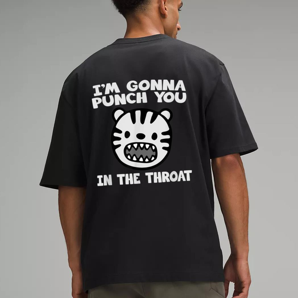 I'm Gonna Punch You In The Throat Funny Lion Cat Men T-Shirt