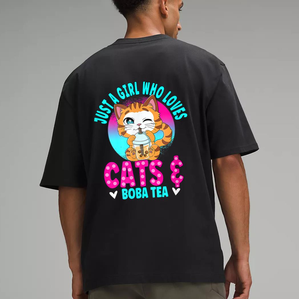 Just A Girl Who Loves Boba Ea Cat Bubble Ea Men T-Shirt