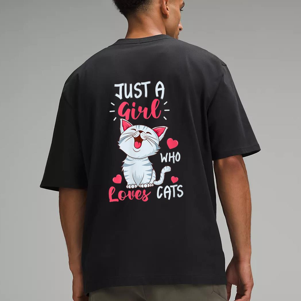 Just A Girl Who Loves Cats  Cute Cat Lover Gifts Men T-Shirt