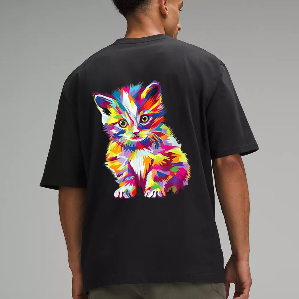 Kitten Colorful Art Gifts Cute Cat Gift For Kitten Lovers Men T-Shirt