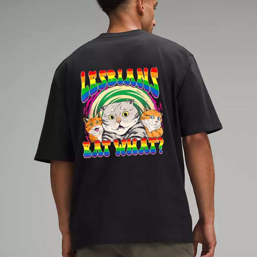 Lesbians Eat What Cat National Coming Out Day LGBQ Pride Men T-Shirt