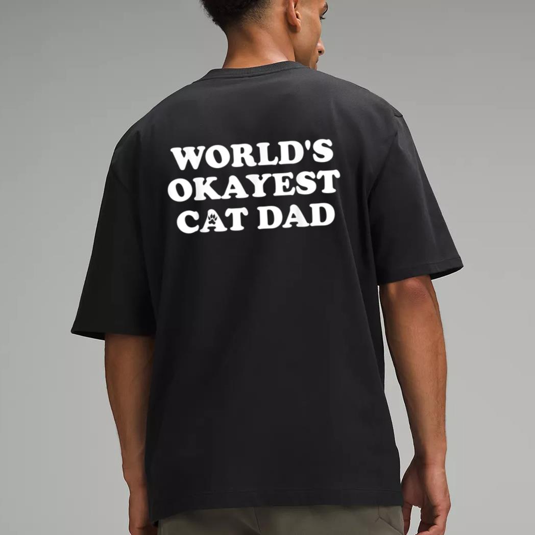 Mens Mens World's Okayest Cat Dad Men T-Shirt