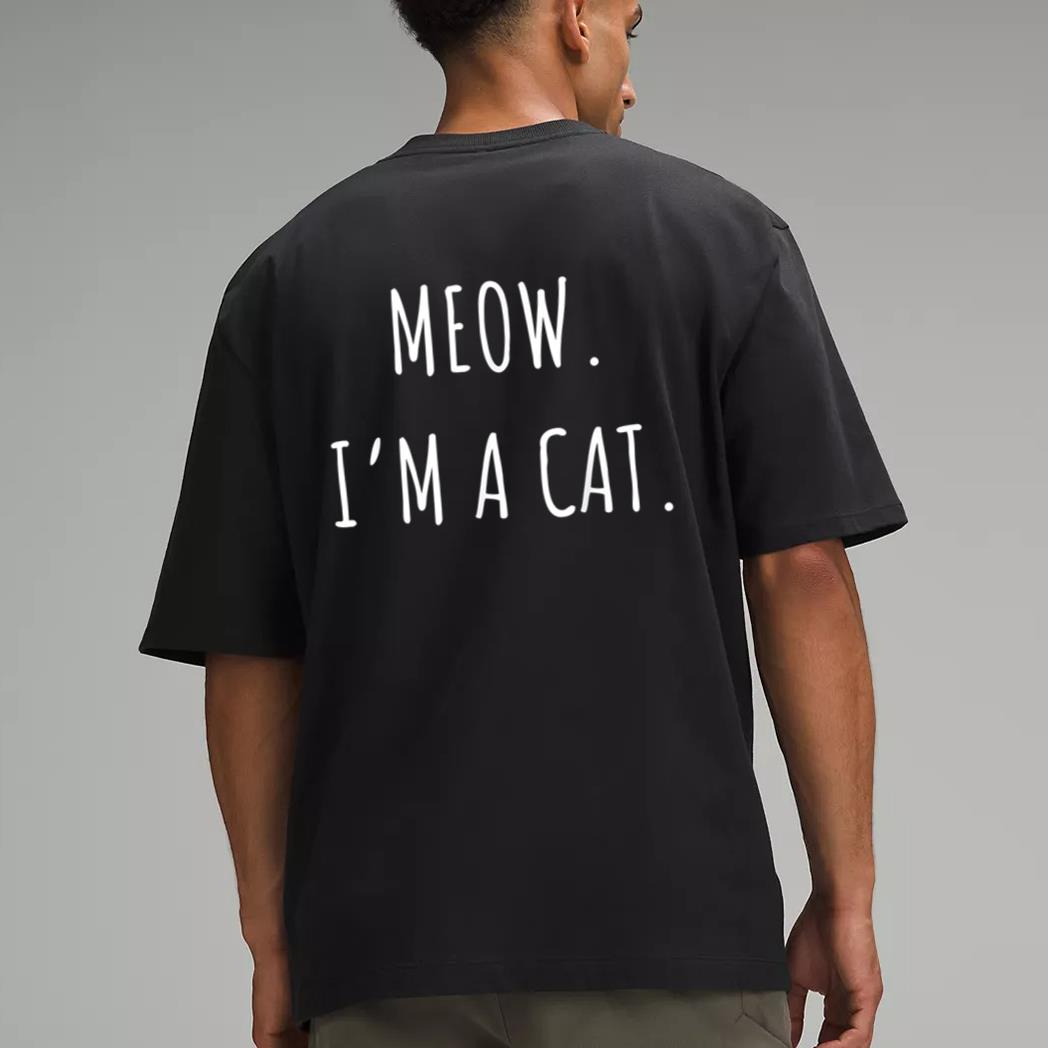 Meow I'm a Cat Funny Lazy Cat Halloween Men T-Shirt
