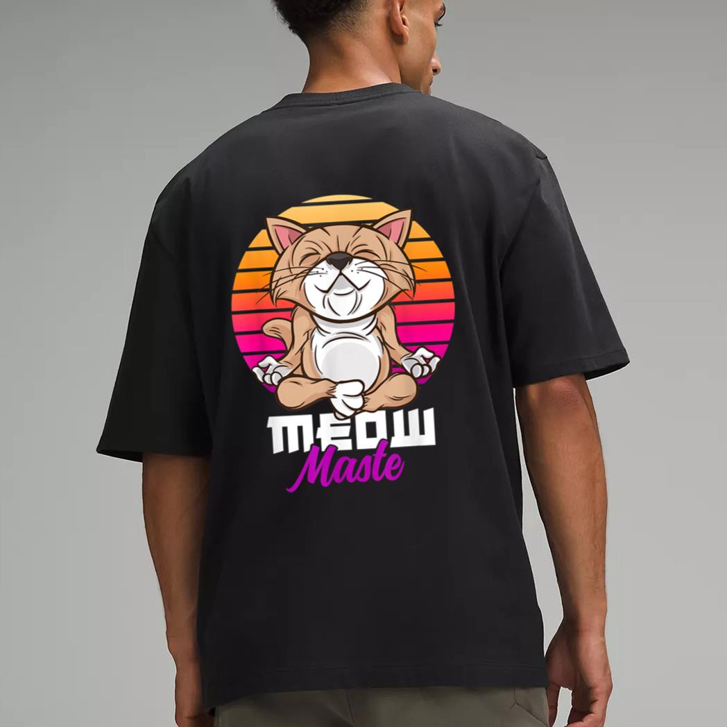 Meow Maste Funny Cat Yoga Namaste Men T-Shirt