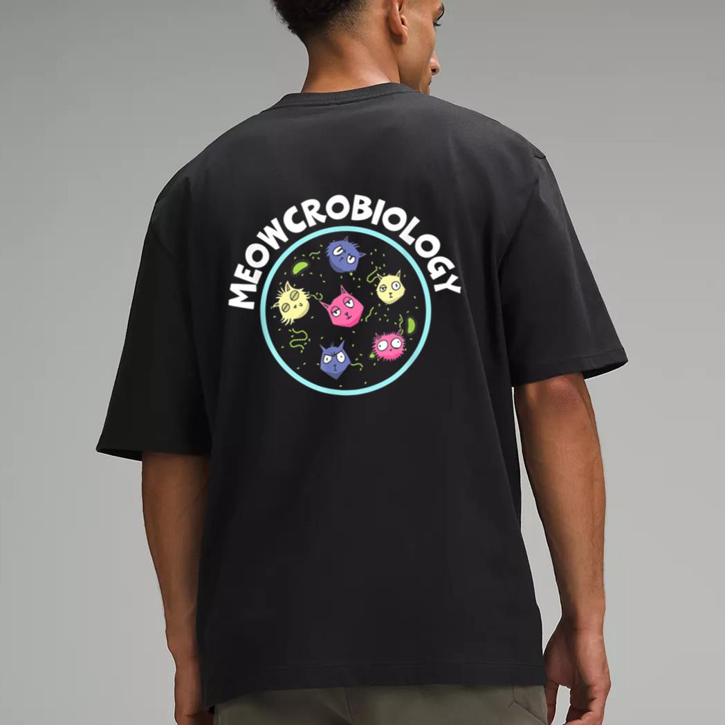 Meowcrobiology Science Lover Microbiology Scientist Cat Men T-Shirt