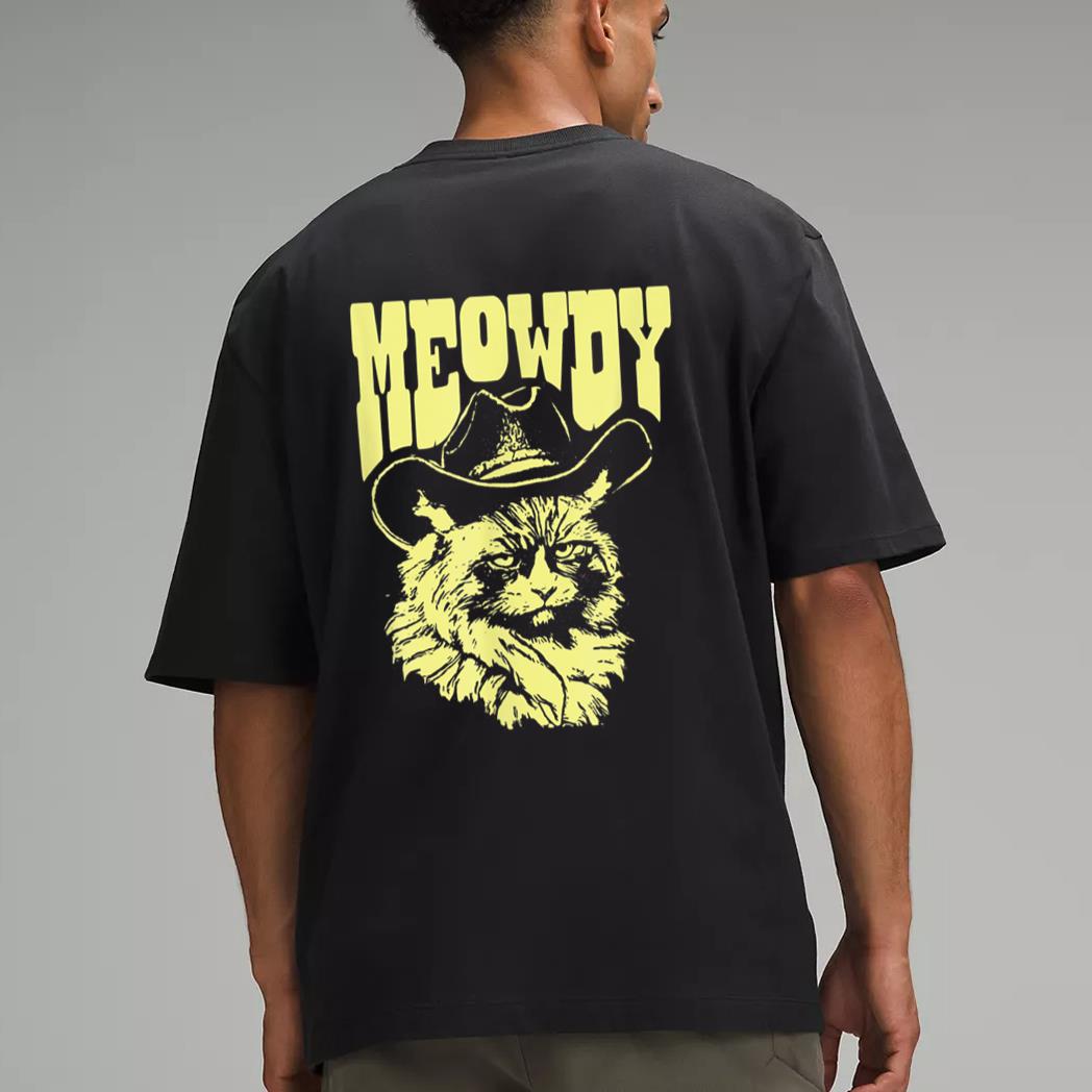 Meowdy Funny Country Cowboy Angry Cat Western Vibe Men T-Shirt