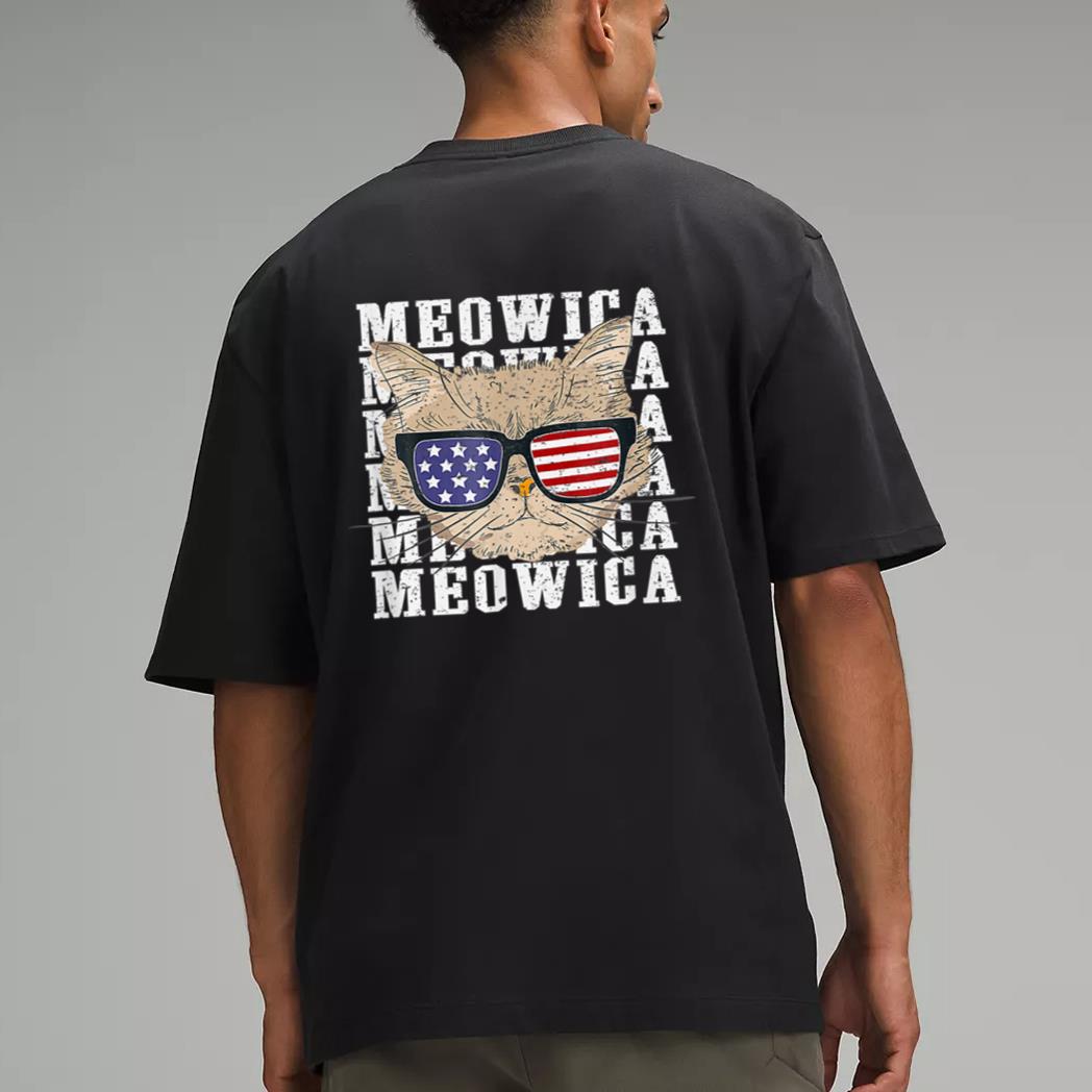 Meowica 4H Of July Kitty Cat For Men Boy Girl Men T-Shirt