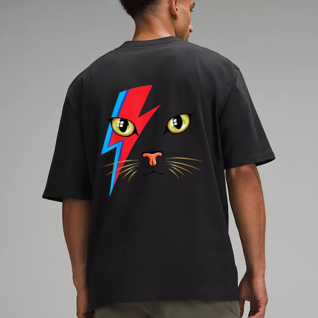 Meowie Bowie Cat Retro Kitty Cat Funny Glam Rock Music Men T-Shirt